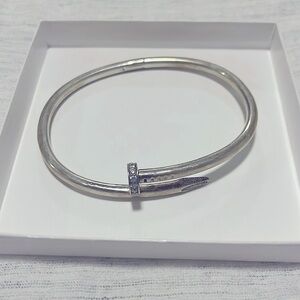 Sterling silver 925 nail Bracelet. For the wide wrist girls.